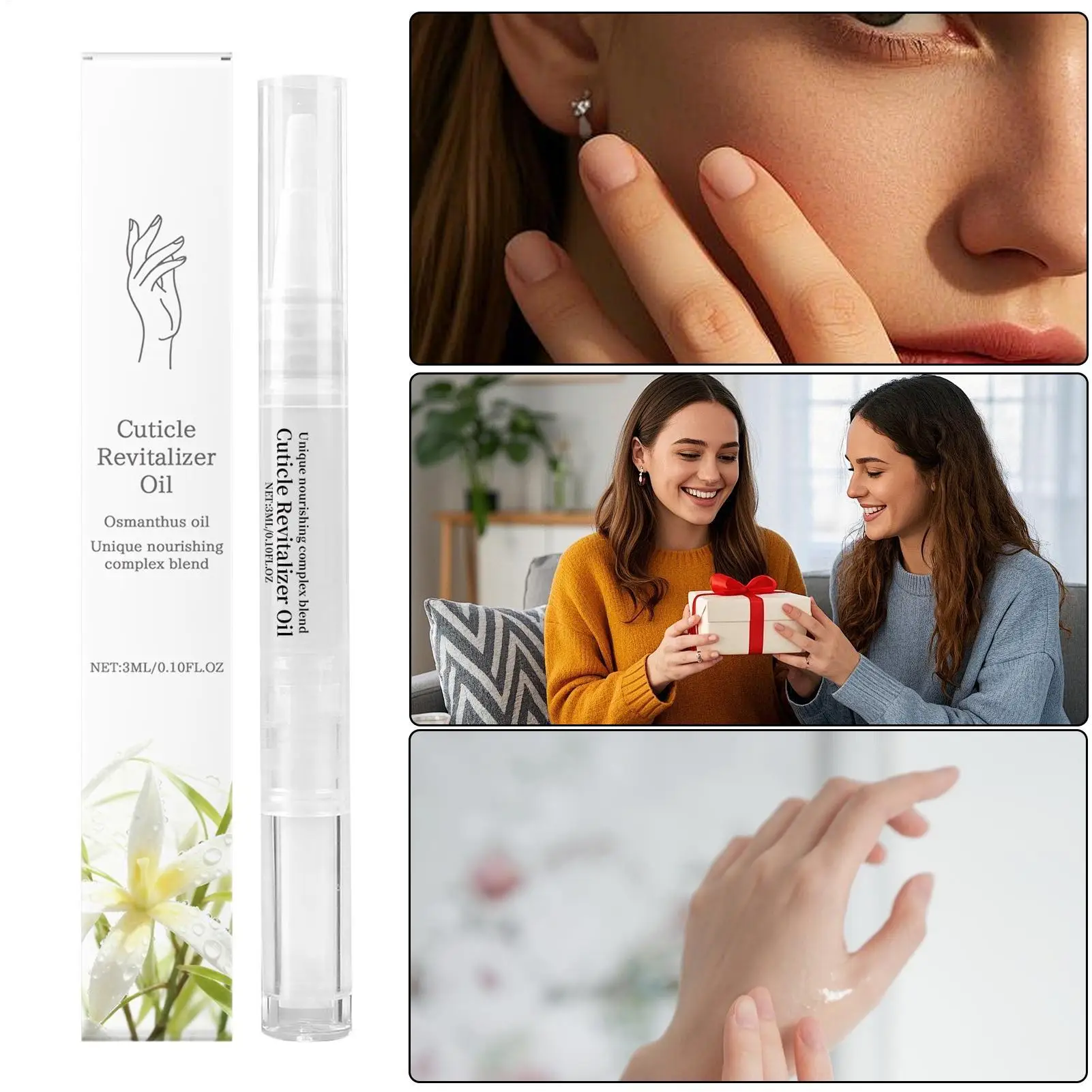 قلم زيت الأظافر مرطب ومغذي ومقوي لنمو الأظافر من أجل أظافر الأظافر الرقيقة الجافة والرقيقة والقدمين