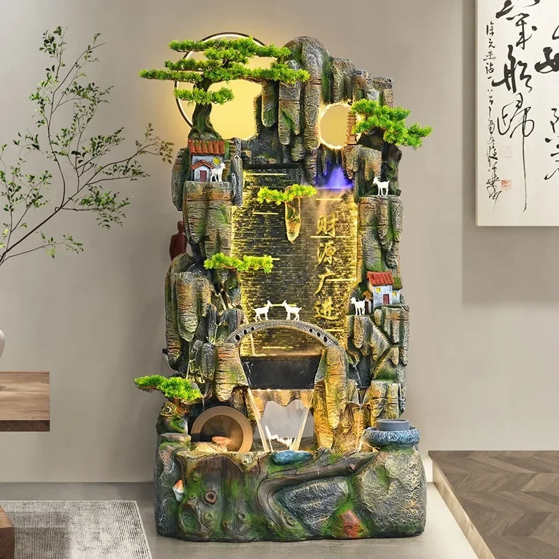 Rockery flowing water fountain office fish pond floor ornament living room humidifier circulating water waterfall modern