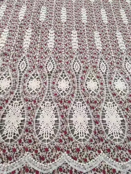 カラフルな綿 100% 刺繍服幾何学フラワーサークル綿レース毎日の女性のドレス衣服綿メッシュベース