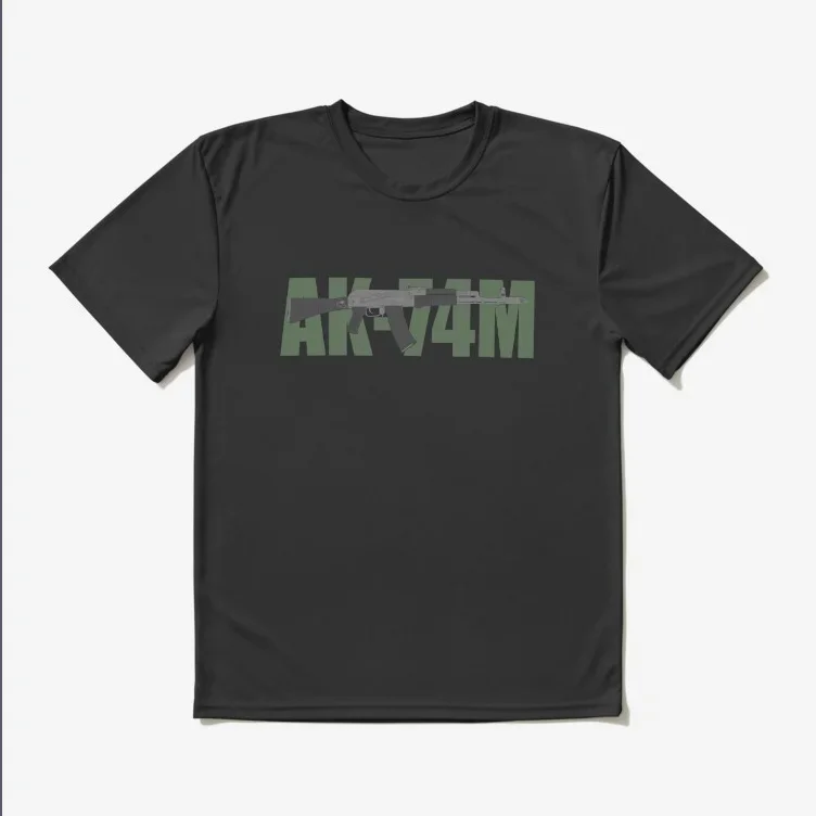 Camiseta rusa Kalashnikov AK-74M con Rifle de asalto, 100% de algodón con cuello redondo, camiseta informal de manga corta de verano para hombre, talla S-3XL