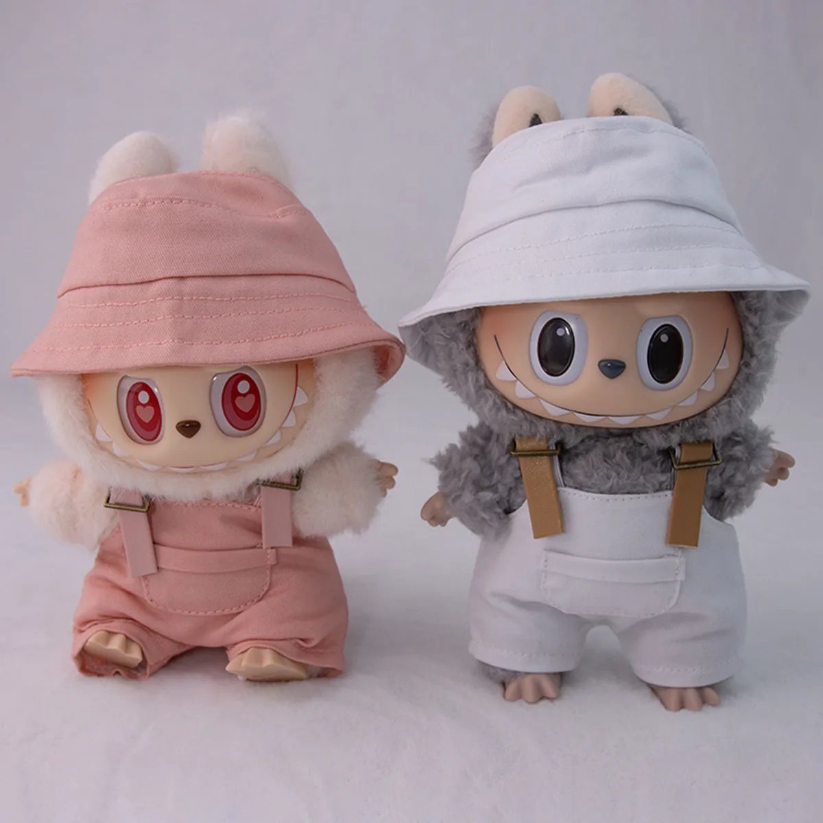 17cm Mini Doll'S Clothes Outfit Accessories For Labubu V1 V2 Striped overalls hats glasses shoes Cool handsome Clothing Gift