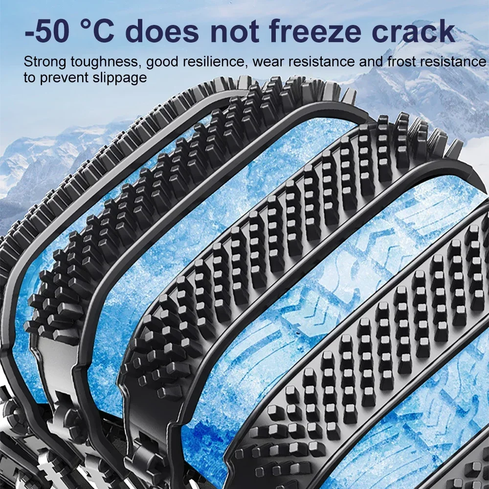 Universal ยางหิมะ Traction CHAIN สําหรับรถยนต์ SUV รถบรรทุก Neoprene หนาไม่ทําลายยางทุกสภาพอากาศอุปกรณ์เสริมความปลอดภัย