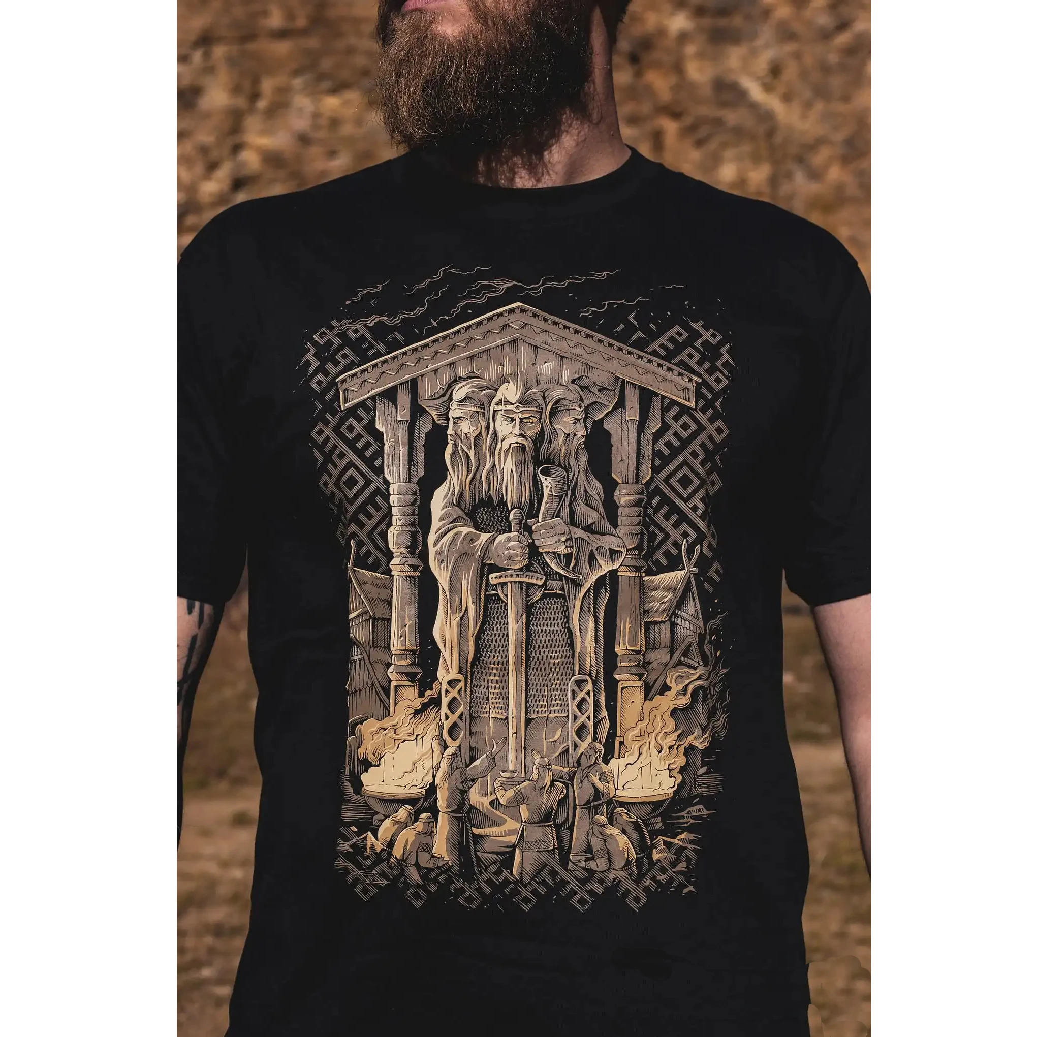 Temple of Svetovid. Slavic Glory T-Shirt. Premium Cotton Short Sleeve O-Neck Mens T Shirt New S-3XL