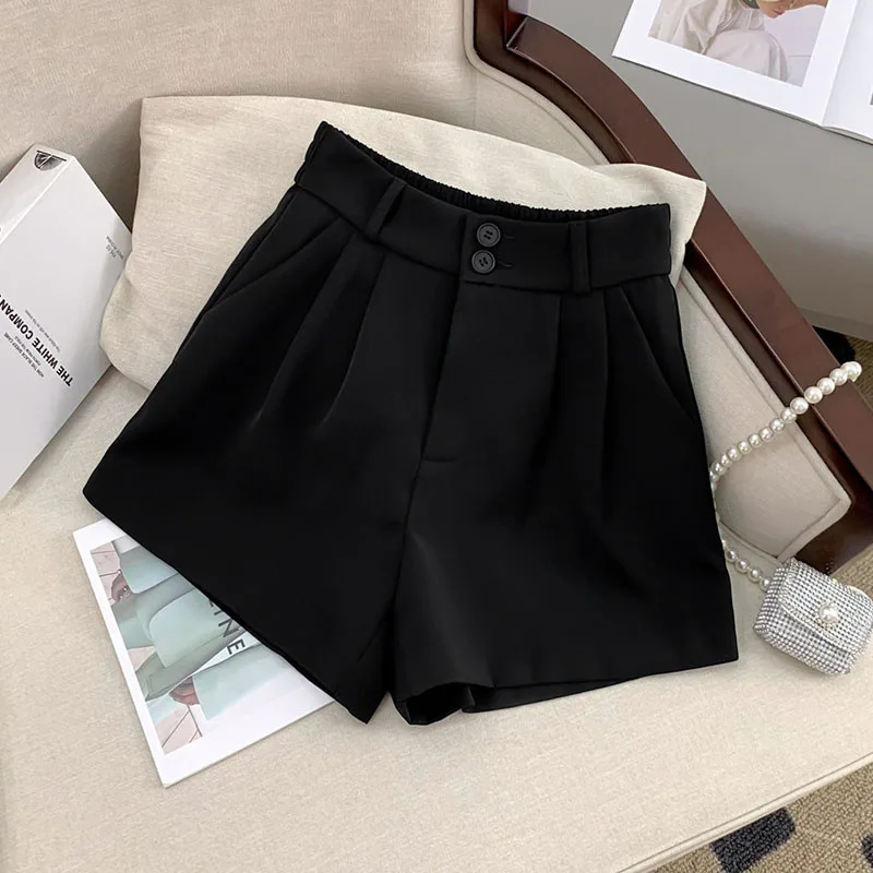 Lucyever-Short de style coréen pour femmes, pantalon court décontracté, jambes larges, tenue de bureau, été