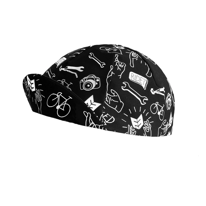 Schwarze Fahrradkappe, Outdoor-Sporthut, Team-Bike-Kappen, atmungsaktiv, für den Sommer, Sonnenschutz