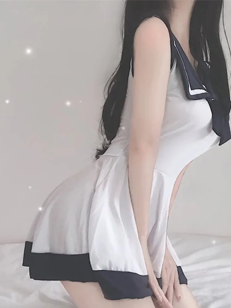 일본 AV 여배우 의상 섹시한 란제리 달콤한 귀여운 여학생 유니폼 Onlyfans 잠옷 학생 코스프레 미니 스커트