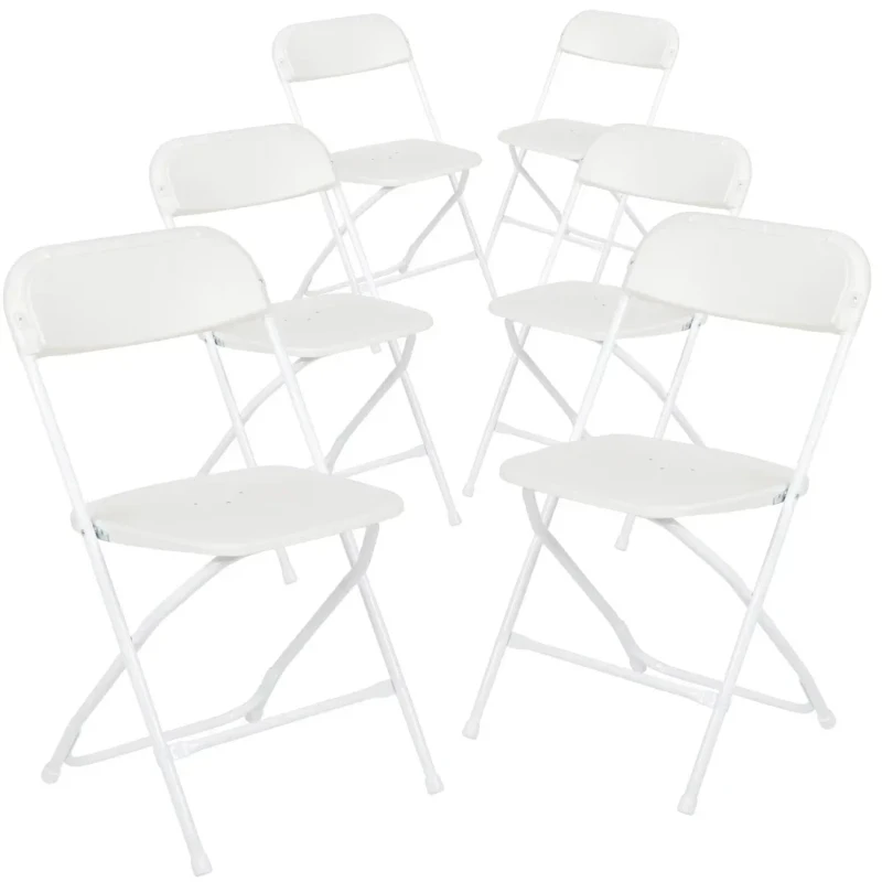 

Series Plastic Folding Chair - White - 6 Pack 650LB Weight Capacity Comfortable Event Chair-Lightweight Folding Chair