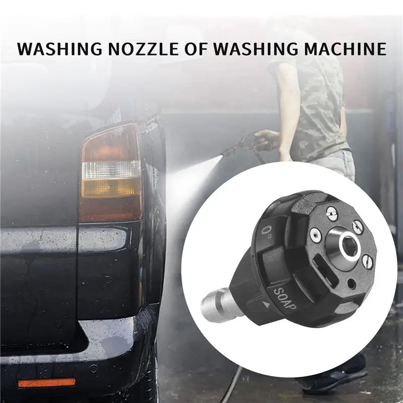ABKS-2X Pressure Washer 6-In-1 Spray Nozzle Tip,Quick Change And Easy Adjustable Patterns,1/4In Quick Connector Max 4000 Psi
