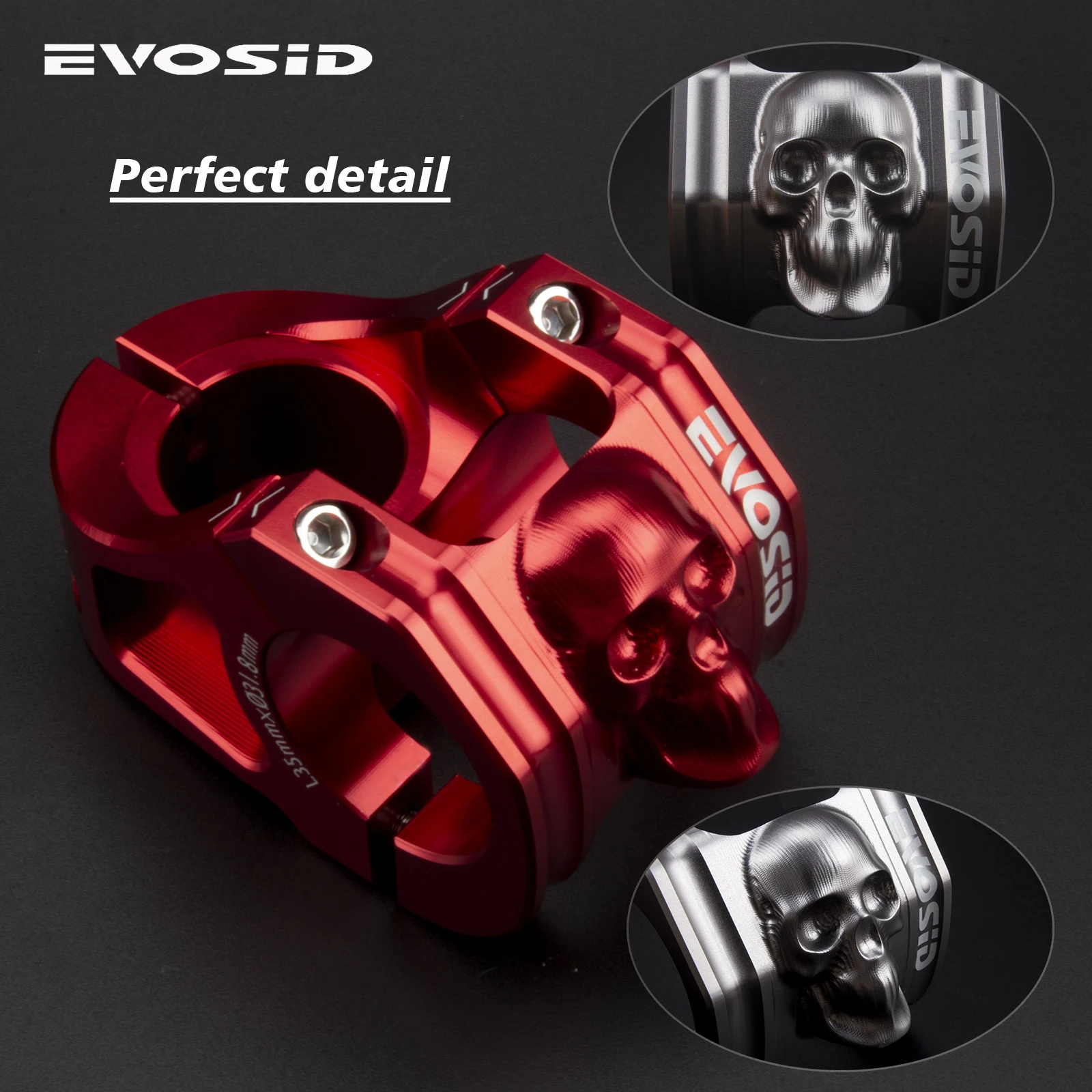 EVOSID MTB Short STEM 28.6x31.8mm High-strength Handlebar Stem Aluminum Alloy Ultralight Bicycle Bridge Racing DH/AM/XC CNC Stem