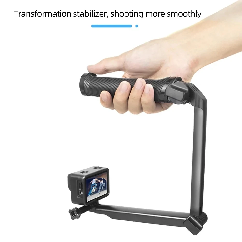 3 Way Grip Foldable Handheld Selfie Stick Mini Tripod For Insta360 Ace Pro GoPro 12 11 DJI Action 4 3 Action Camera Accessories