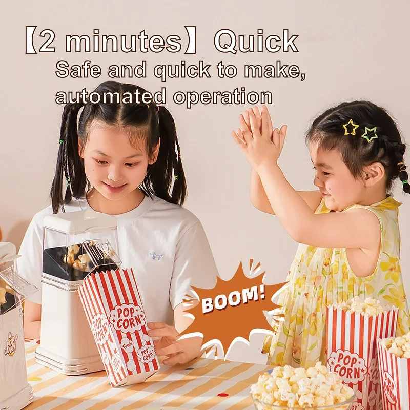 1200W Mini Electric Popcorn Makers Portable Fully Automatic Puffing Machine Visualization Home Popcorn Machine For Home Kitchen