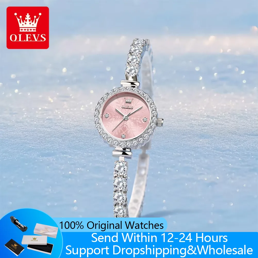 

OLEVS 5889, женские кварцевые наручные часы с бриллиантами, модные водонепроницаемые женские часы со стальным ремешком, элегантные роскошные женские часы, новые