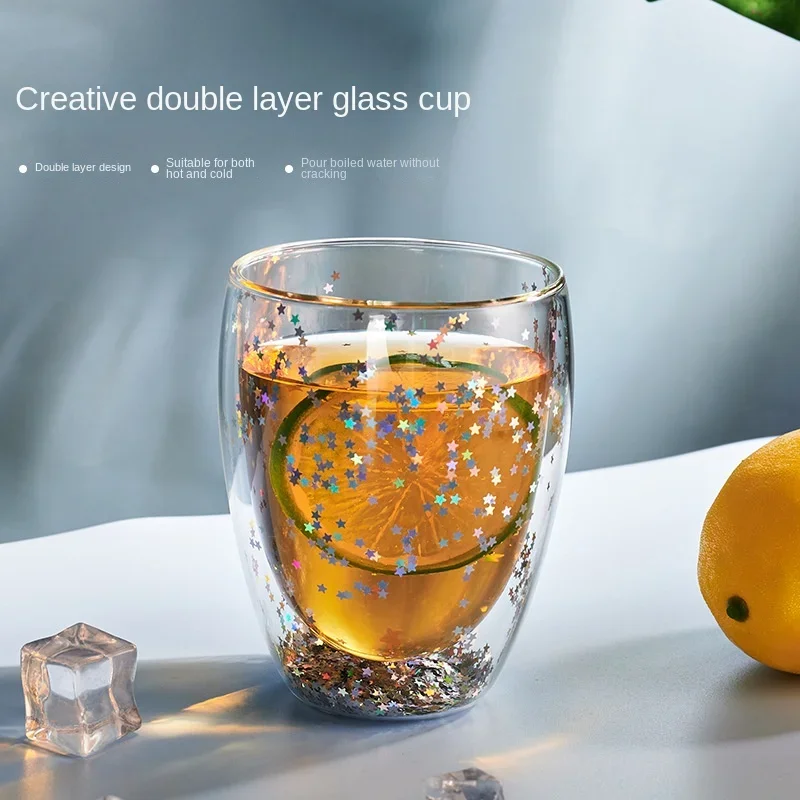 Double Glass Mug with Egg-Shaped, Cups and Mugs, Drinkware for Tea and Coffee, Cups and Mugs, Lovely Girl Heart