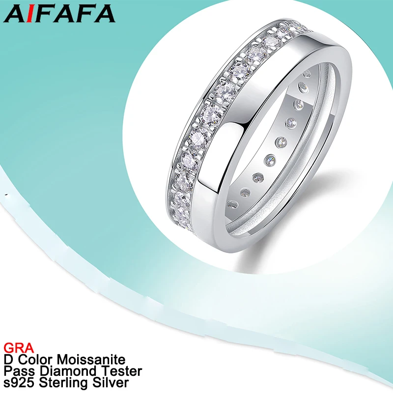 

D Color VVS1 Full Moissanite Lab Diamond Rings Top Quality Shiny s925 Silver Plate 18k White Gold All Moissanita Fine Jewelry