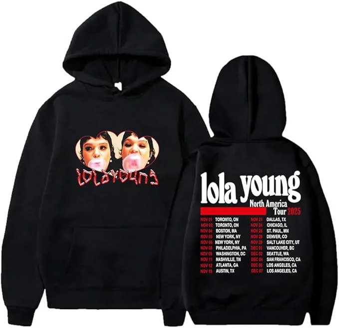 

Худи Lola Young 2025 Tour: модные толстовки с длинным рукавом для мужчин и женщин, уличная одежда, косплей