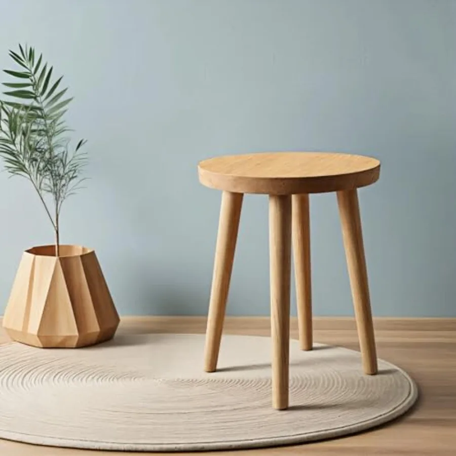 

Wooden Stools Dining Chair Table Chair Dressing Stool Kitchen Bar Stool Side Table Round Suitable for Bedroom Living Room Dinin