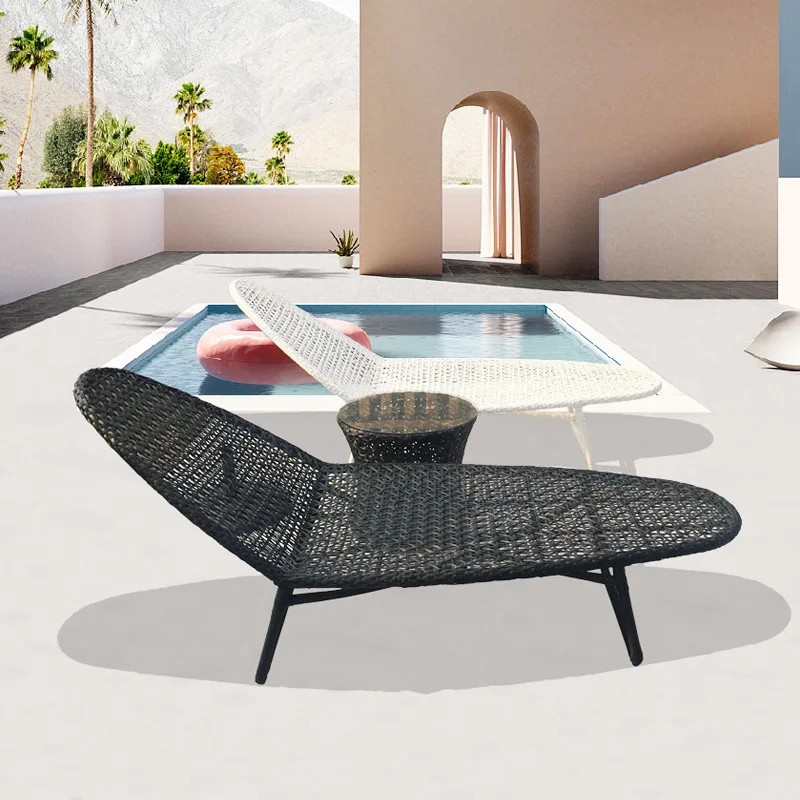 Outdoor Loungers Beach Chairs Outdoor Swimming Pool Rattan Lounges Balcony Terrace Villa Courtyard Leisure