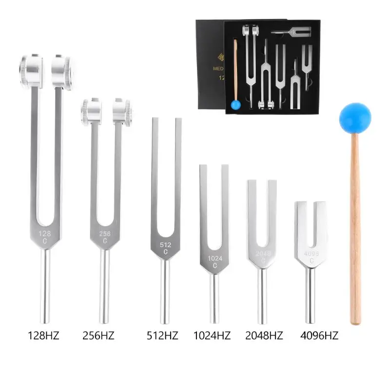 6PCS Medical Neurological Massager Mallet Chakra Hammer Tuning Fork for Sound Healing Therapy Health Nerves System Test Tool B2