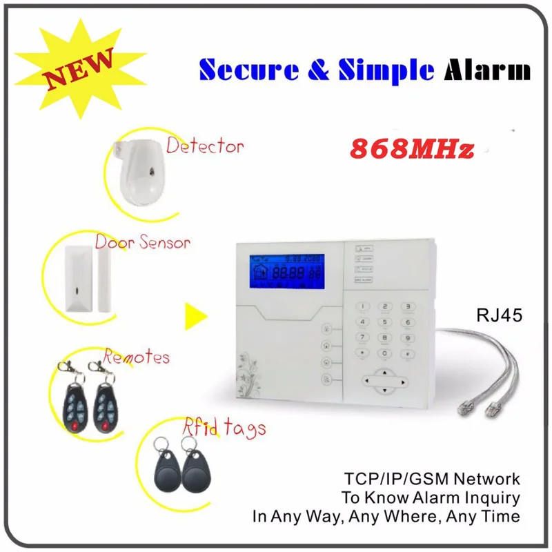 Focus Wireless Arm Disarm 6 Key-button Remote Control Alarm 433mhz/868mhz Home Security System ST-VGT ST-IIB ST-V