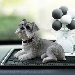 Simulation Schnauzer Model Car Ornaments Dog Car Crafts Animal Sculpture Memorial