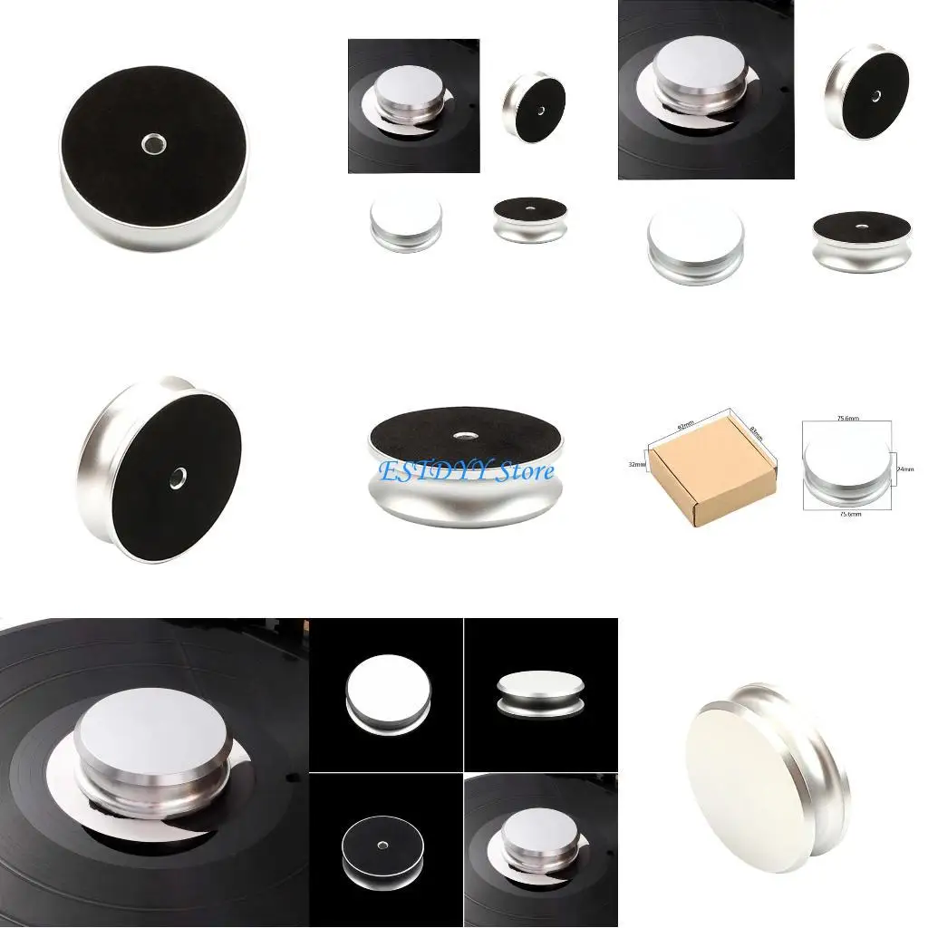 

G6DE Metal Vinyls Record Weight Stabilizer Disc Balanced Clamp Turntable Weight Clamps for Vibration Damping Durable