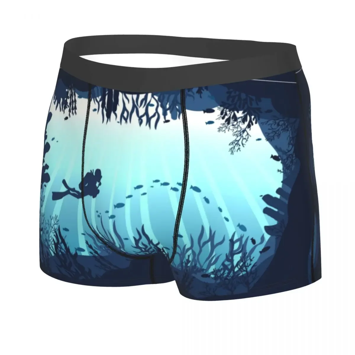 Fashion Deep Sea Caveran Diver Boxers Shorts Panties Men's Underpants Comfortable Dive Explore Briefs Underwear