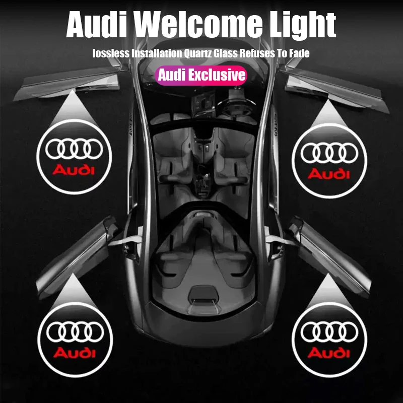 

LED Car Door Ghost Shadow Projector Welcome Light Accessories For Audi S-Line A1 A3 A4 A5 A6 A7 A8 R8 Q3 Q5 Q7 RS3 RS4 RS5 RS6