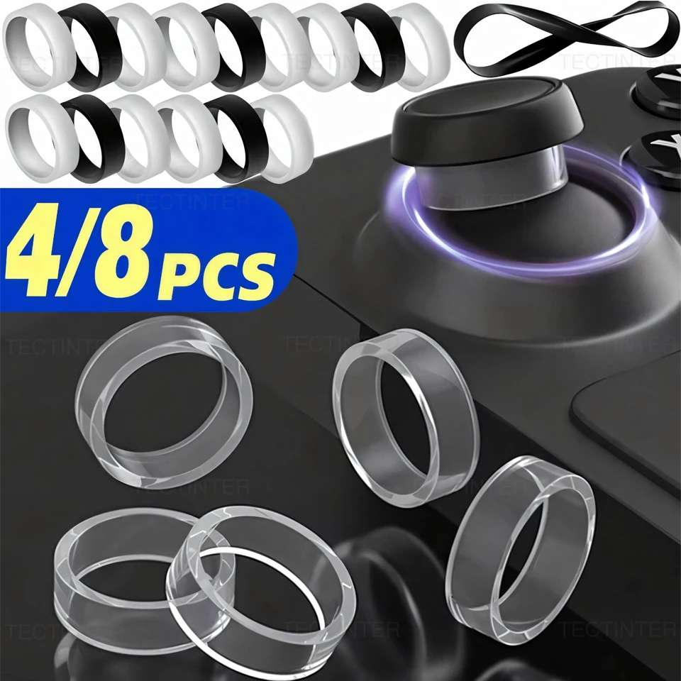 Anneau en caoutchouc élastique de protection pour joystick, 4/8 pièces, pour PS5/PS4/Steam Deck, couvre-anneau en silicone pour console de jeu Rog Ally