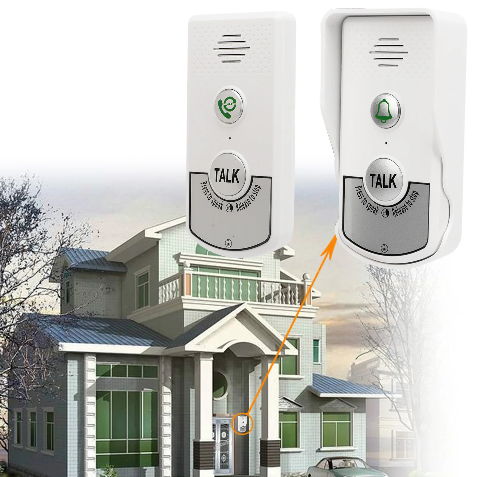 Wireless Intercom Doorbells 1000m Distance Easy To Use Strong Penetrating Power White Voice Intercom Doorbells for Hospitals