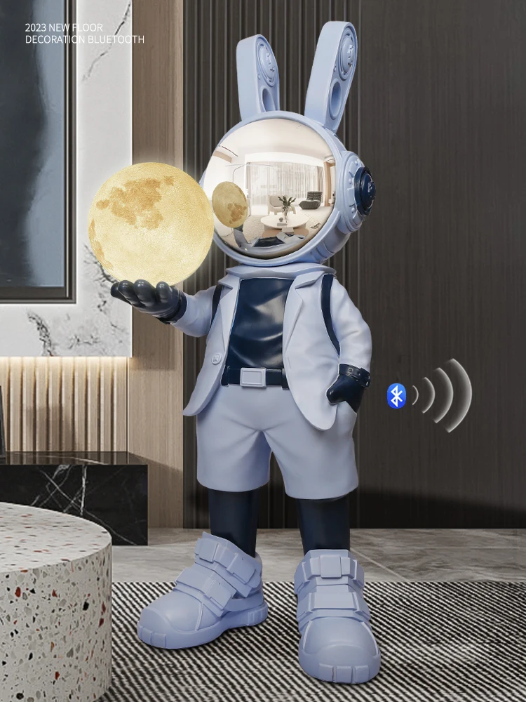 Chao brand internet celebrity mechanical rabbit floor decoration, light luxury, high-end living room TV