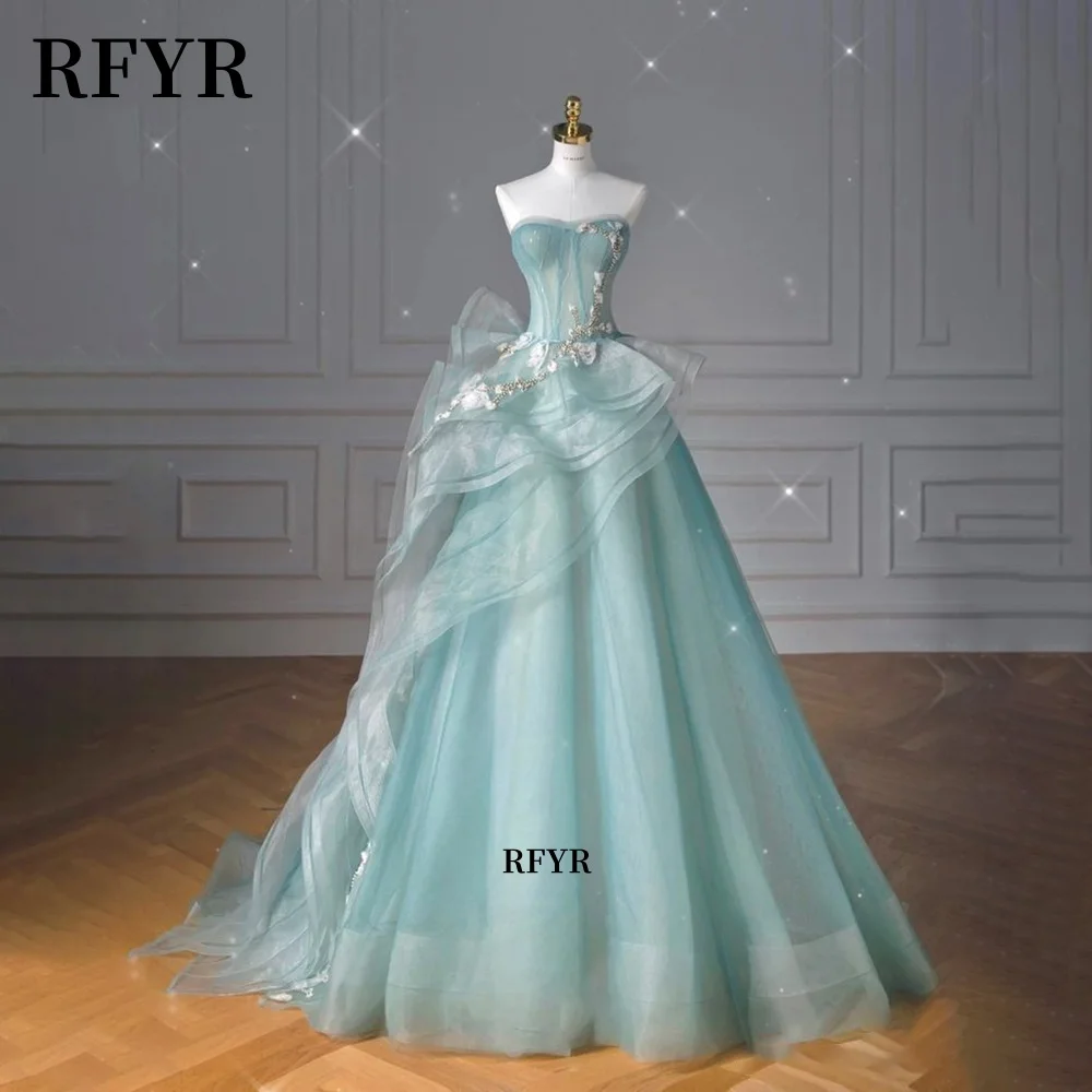 

RFYR A-line Prom Dresses Tiered Layers Vestidos De Fiesta فساتين السهرة A Line Prom Gowns 2025 Evening Dresses