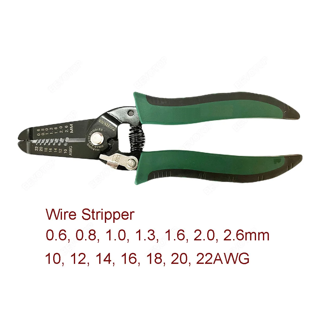 BEVOTOP Professional Wire Stripper Wire Cable Cutter Plier Electrician Tool 10AWG~22AWG Stripping Tools for RG174 RG316