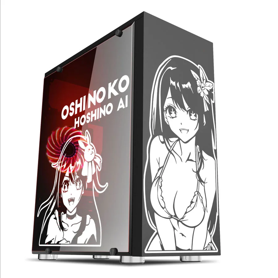 Hoshino Ai Anime Stickers for PC Case,Personality Cartoon Decor Decals for Atx Computer