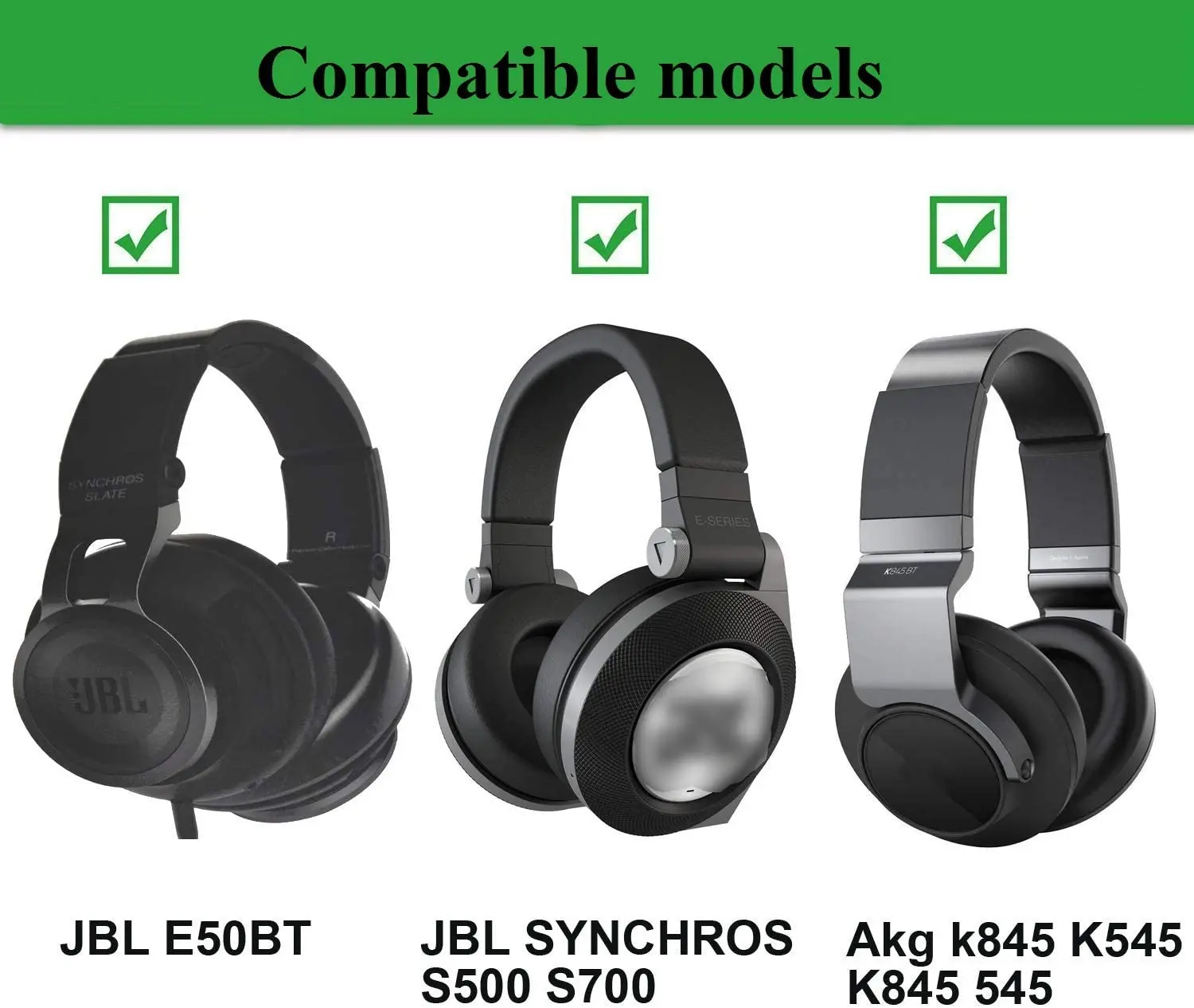 Cuscinetti auricolari di ricambio cuscinetti auricolari guarnizioni per cuffie Wireless JBL SYNCHROS E50BT E50 S500 S700