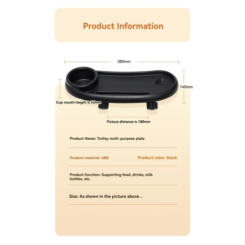 

LCLL-3 In 1 Stroller Cup Holder Antislip Universal Stroller Tray Stroller Snack Catcher And Drink Holder Stroller Accessories