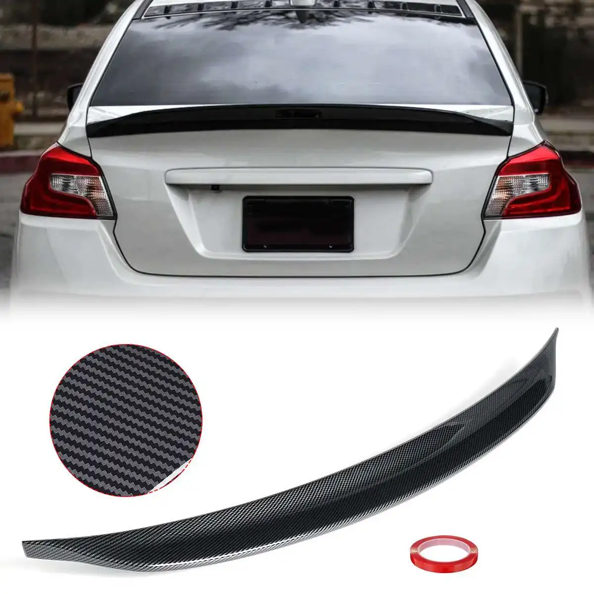 FOR SUBARU WRX STI VA1 VA2 15-21 Carbon Fiber Color DUCKBILL HIGHKICK Rrear Deck Spoiler Lid Tail