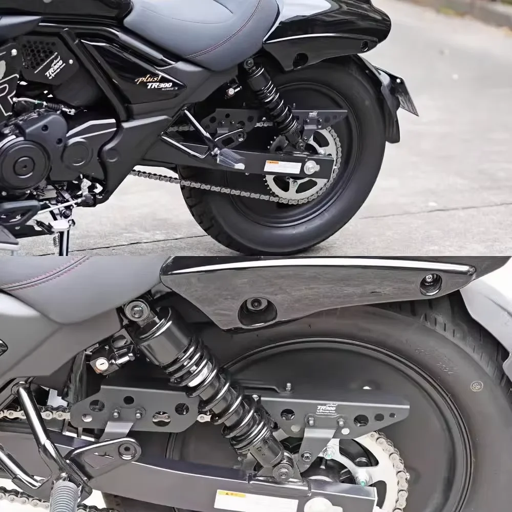 Applicable to Haojue Tr300 Modified Aluminum Alloy Chain Cover Retro Style Full Metal Chain Protection Cover Plus Model