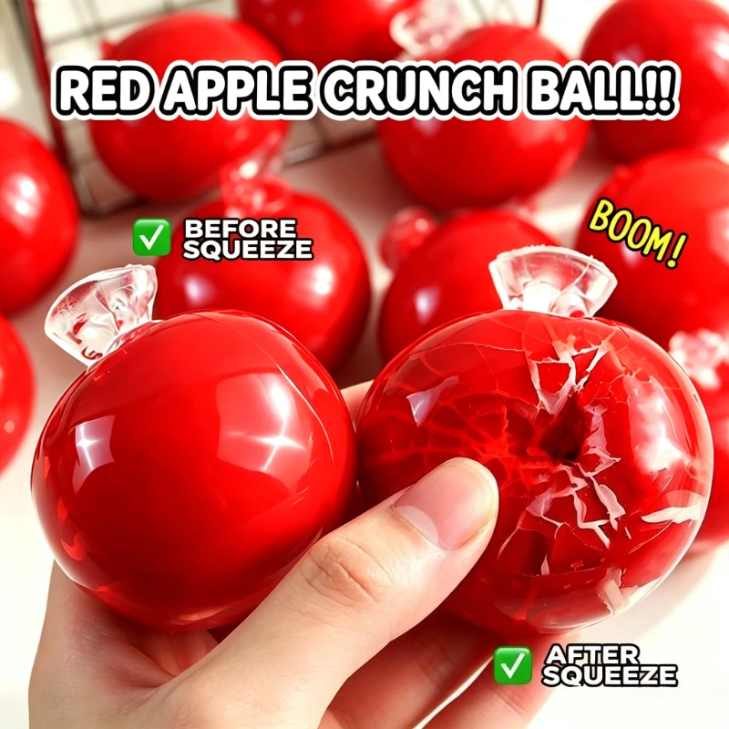 Frucht-Knister-Stressball aus Ton, handgefertigt, mit Knistergeräusch, weich und langsam rückfedernd, entspannendes Quetschspielzeug