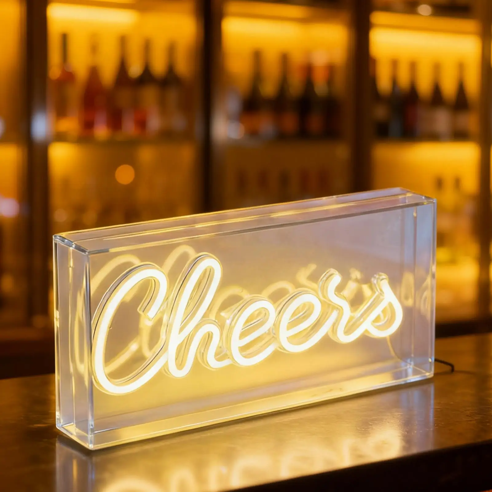 بار النيون USB ثلاثية الأبعاد ضوء النيون ديكور سطح المكتب مضاءة ديكور للمنزل غرفة شقة كلية الزفاف رجل كهف الشرب #1