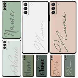 Sage Green Personalized Name Cover For Samsung Galaxy S22 S23 Ultra Note 20 10 Plus S9 S10 S20 S21 S23 FE Phone Case