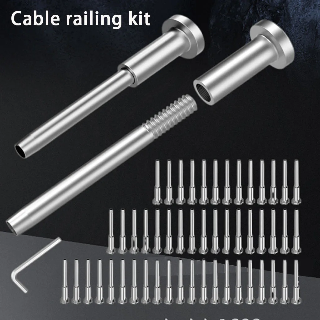 

1/8In Invisible Receiver and Swage Stud End 50 Pack Invisible Cable Railing Kit T316 Stainless Steel Cable Railing Kit
