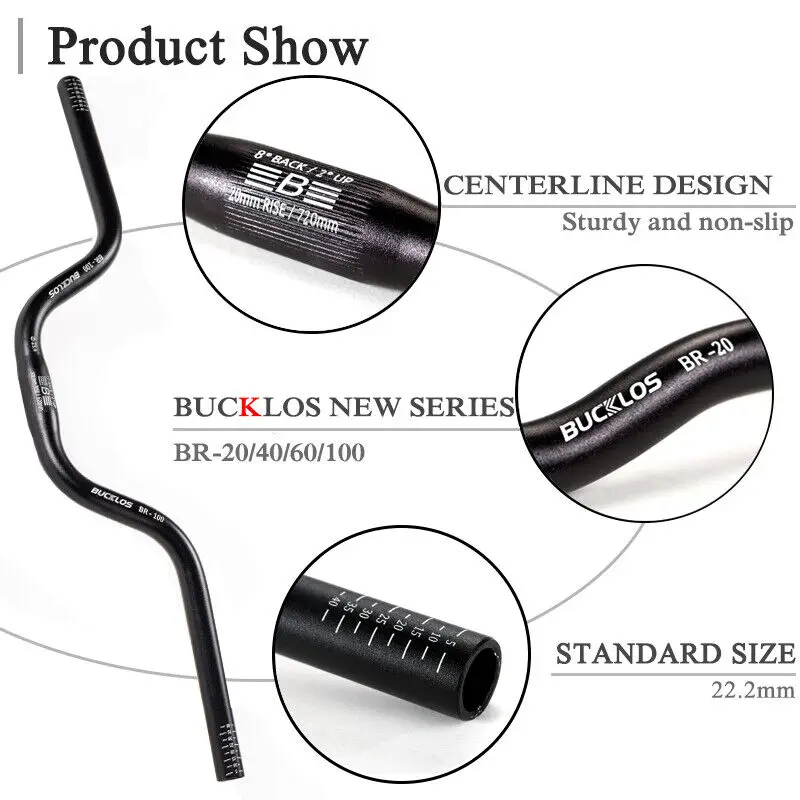 BUCKLOS 25.4mm Bicycle Handlebar 620/660/720mm Bike Riser Bar Aluminum Alloy Mountain Folding Bike Handlebar Cycling Parts