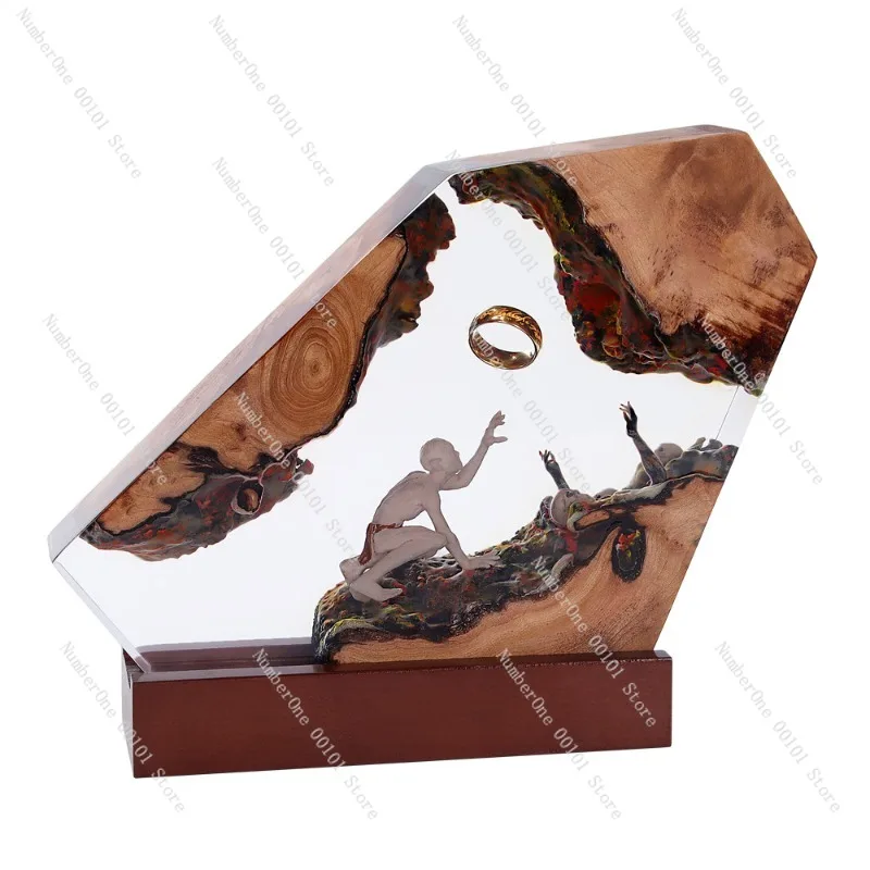 Figura de resina de Gollum, El Señor de los Anillos, estatua coleccionable hecha a mano, personaje de película, adorno, decoración para el hogar, regalo creativo de resina