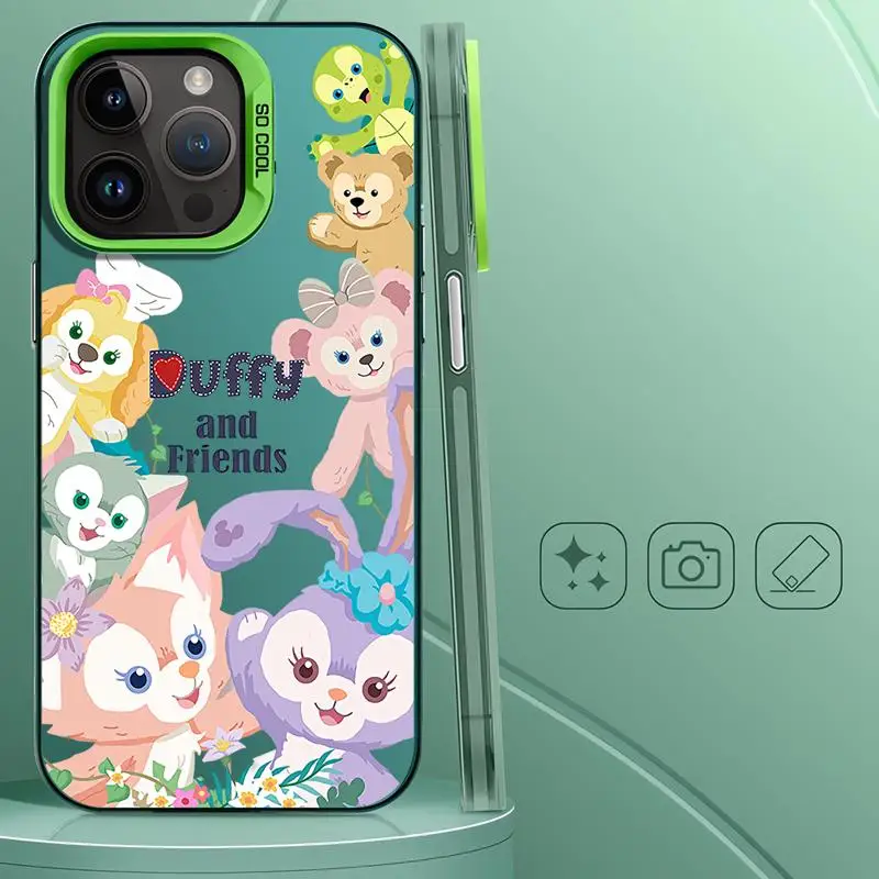 Disney Flower Duffy And Friends Matte Phone Case for Apple iPhone 15 14 13 12 11 pro Max 15plus 14plus XS X Colored Silver Cover