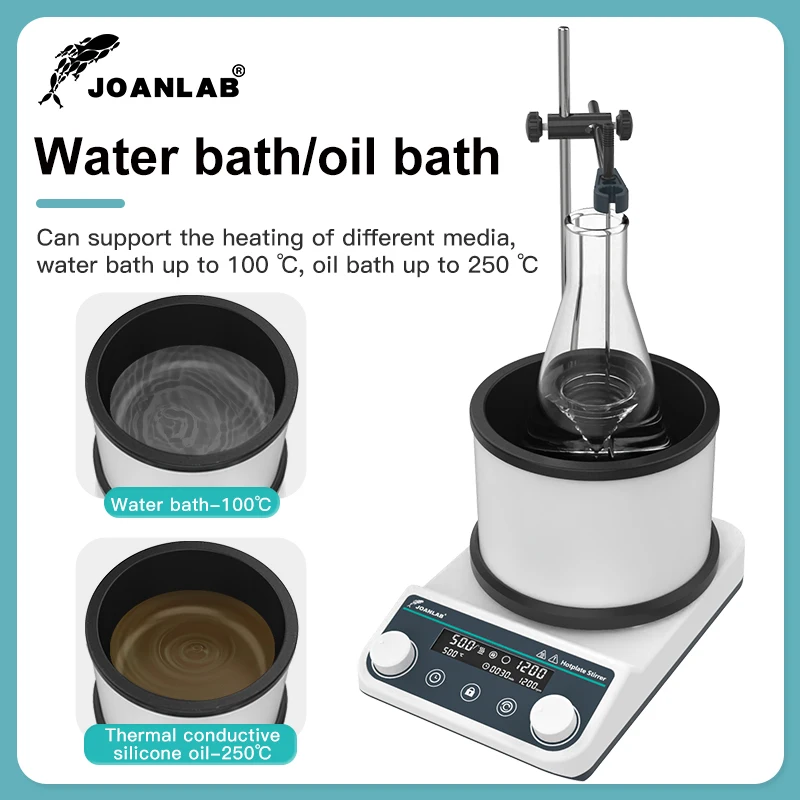 JOANLAB Heat Collecting Magnetic Stirrer Laboratory Digital Display Constant Temperature Water Bath Oil Bath Dual Purpose 220v