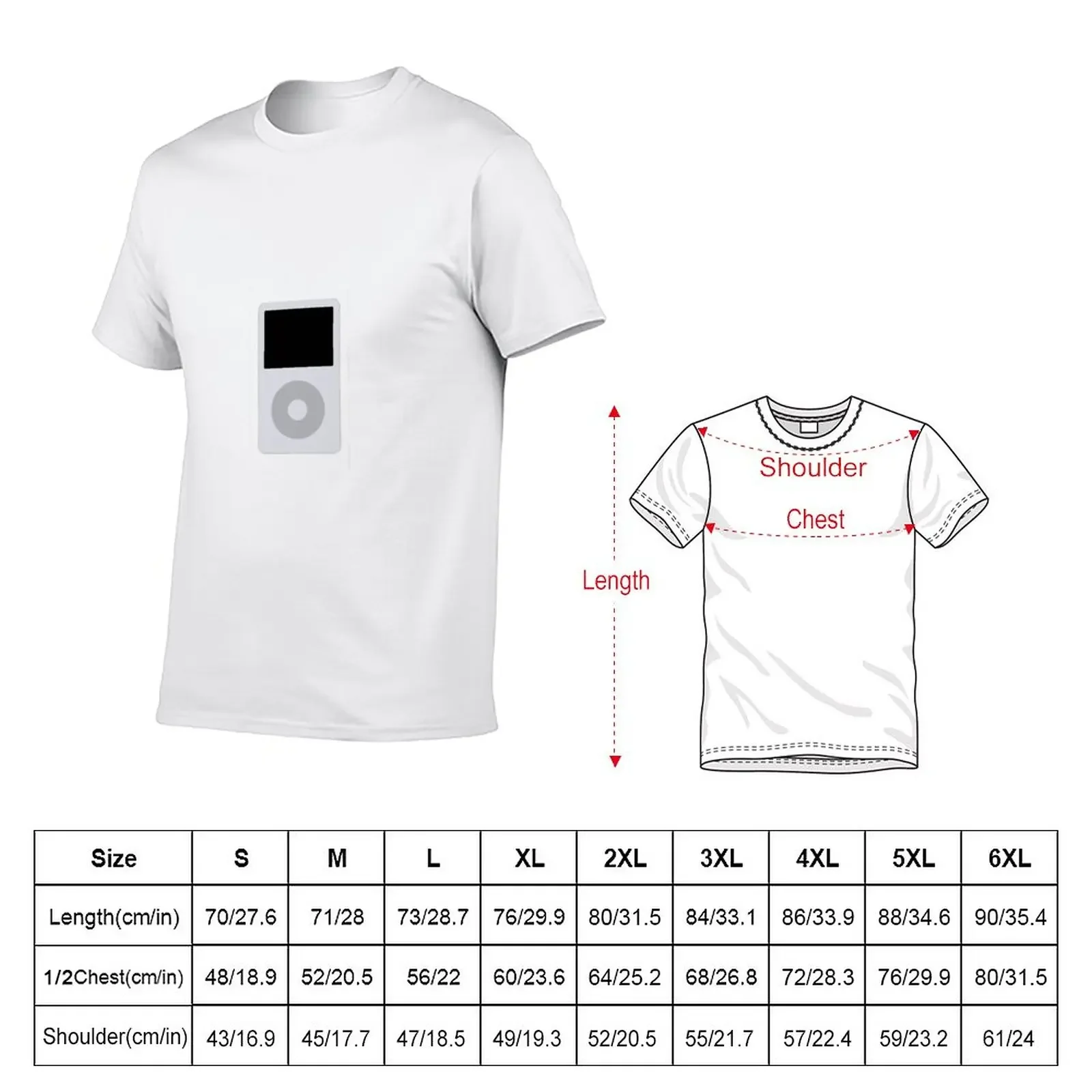 iPod Classic 5th generation icon style music mp3 player. T-Shirt summer tops korean fashion heavyweight t shirts for men