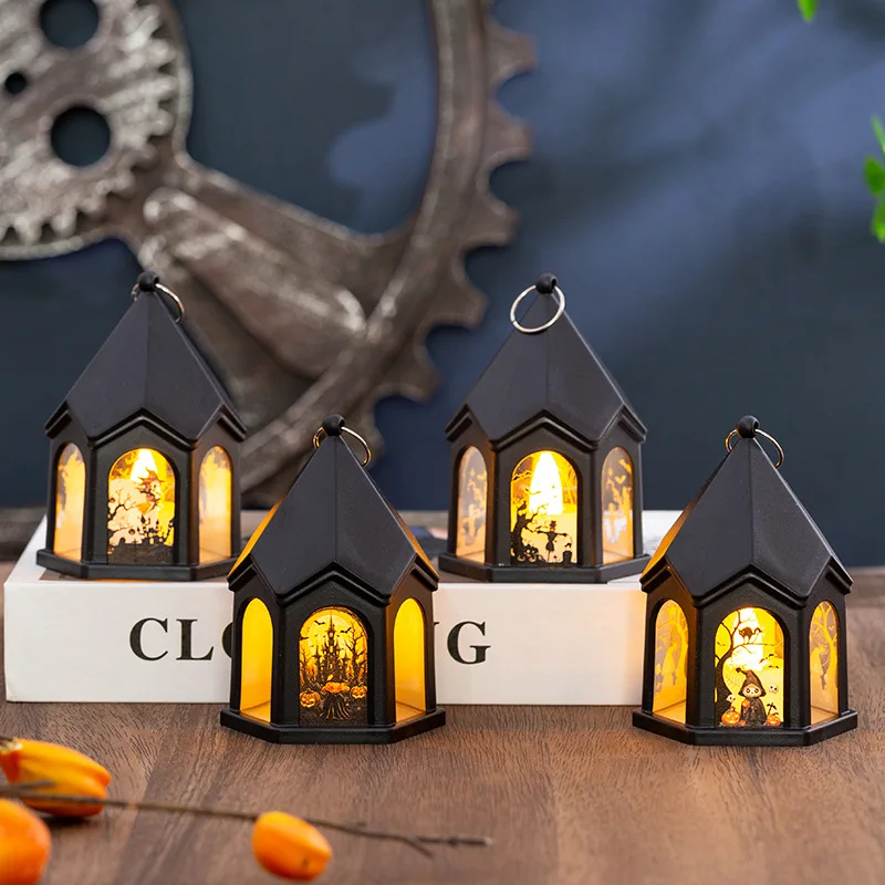 

Halloween Pumpkin Lantern Children's Handheld Halloween Castle Wind Lantern Ornament Halloween Decorative Pendant Props