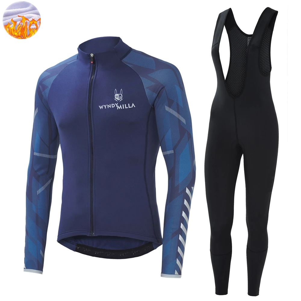 

Мужская зимняя куртка Wyndymilla, велосипедный комплект из Джерси, пальто с длинным рукавом, комбинезон, брюки, костюм для улицы, для горного велосипеда, теплая флисовая одежда для велоспорта