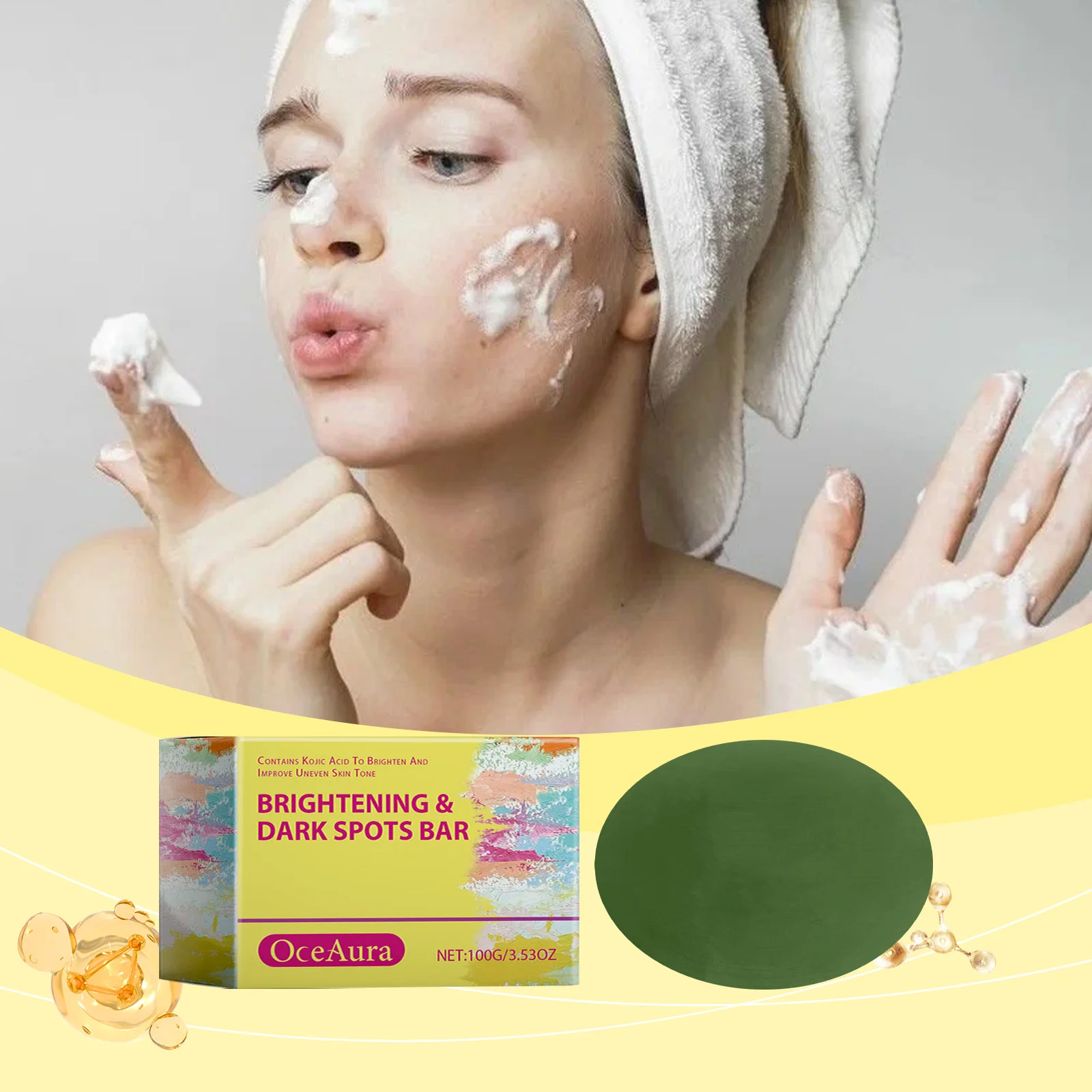 

OceAura Brightening Soap Gently Cleansing Body Skin Brightening Moisturizing Daily Cleansing Care Brightening Soap