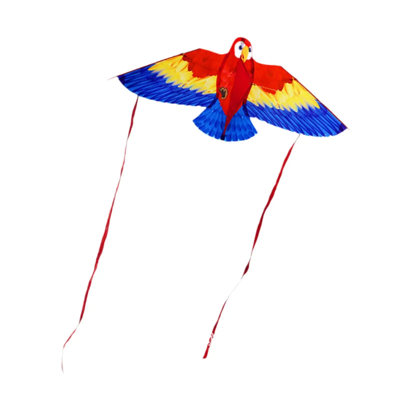 Bright Parrot Kite for Kids Flying Toy with Long Colorful Tail Polyester Beach Kite Outdoor Park Game Portable Easy Control